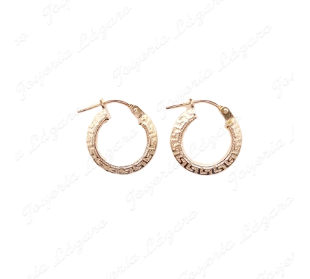 PEND. AROS ORO 18 KTS CONICO GRECA 13MM EXT                                                         