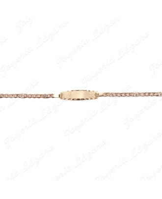 ESCLAVA BEBE ORO 18 KTS 3X1 CIRCO PLACA MATE                                                        