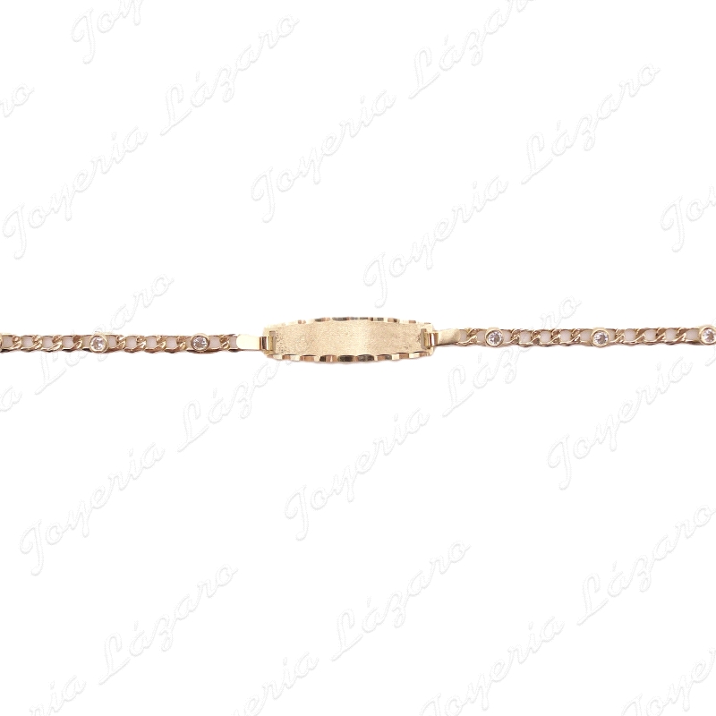 ESCLAVA BEBE ORO 18 KTS 3X1 CIRCO PLACA MATE                                                        