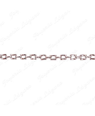 PULSERA PLATA  ESLABONES CUADRADOS TIPO CARTIER 18CM+5CM                                            