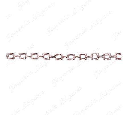 PULSERA PLATA ESLABONES CUADRADOS TIPO CARTIER 18CM+5CM