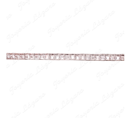 PULSERA PLATA RIVIERE 2X2 16CM CIERRE CAJA+ CIERRES DOBLES