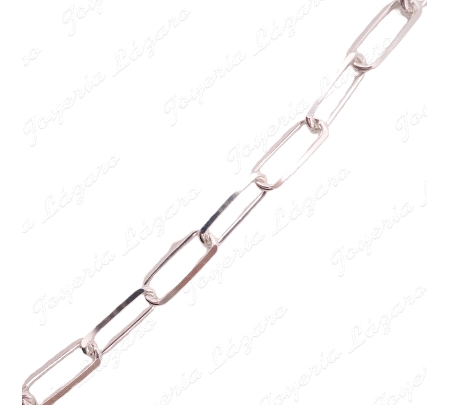 GARGANTILLA PLATA 40CM +5CM  ESLAVON RECTANGULOS 1X5MM
