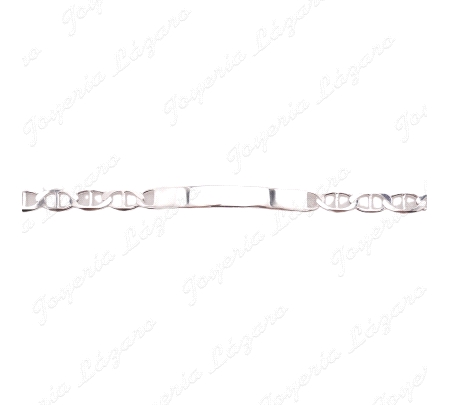 ESCLAVA PLATA  ESLABON BARCO 18,5CM 5MM                                                             