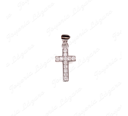CRUZ PLATA PLANA CIRCONITAS PEQUEÑA12MM                                                             