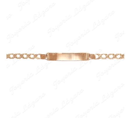 ESCLAVA ORO 18KT SEMINUEVA ESLAB. DOBLE 5MM PLACA 35X7MM BRILLO