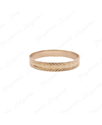 ALIANZA ORO 18KT OCASION 4MM ARISTAS CENTRO+TRENZADO FILOS