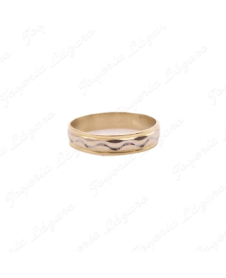 ALIANZA ORO 18KT SEMINUEVA 4MM BICOLOR ONDAS