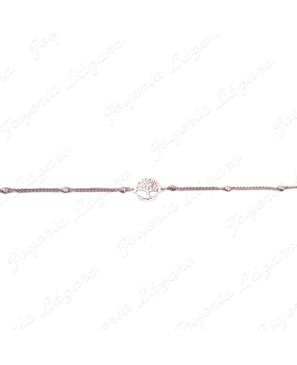 PULSERA PLATA ARBOL VIDA BOLITAS GALLONADAS                                                         