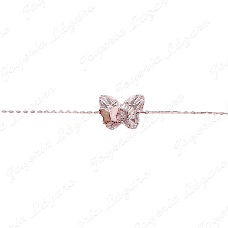 PULSERA PLATA MARPOSA CIRCONITAS BAGUETTE CON UNA PEQUEÑA LISA SUPERPU                              