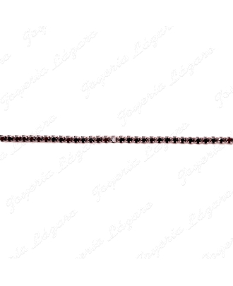 PULSERA PLATA TIPO RIVIERE CIRCOS NEGRAS 1.5MM                                                      