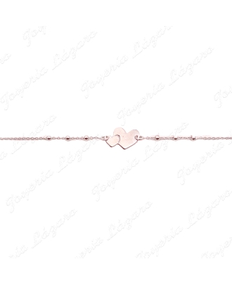 PULSERA PLATA BOLITAS+CORAZON Y OTRO PEQUEÑO SUPERPUESTO                                            