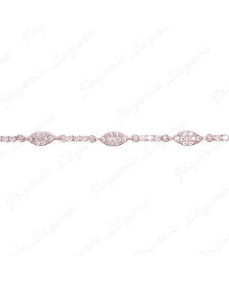 PULSERA PLATA OVALOS MICROCIRCO+3 CIRCONITAS ENTREPIEZAS                                            