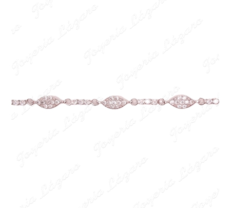 PULSERA PLATA OVALOS MICROCIRCO+3 CIRCONITAS ENTREPIEZAS