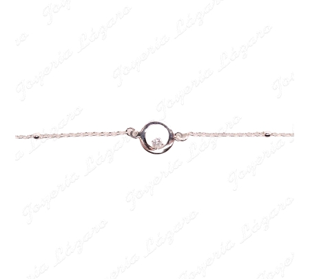 PULSERA PLATA ARO CON CIRCO.
