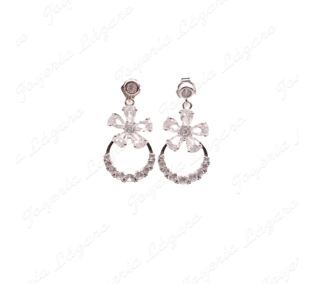 PEND. LARGOS PLATA FLOR CIRCO+ARO CIRCO ENGASTE C. PRES.