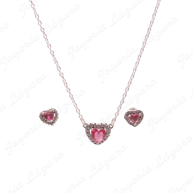 JUEGOS PLATA PEND+GARGANTILLA CIRCO CORAZON ROJA CERCO MICRCOCIRCO                                  