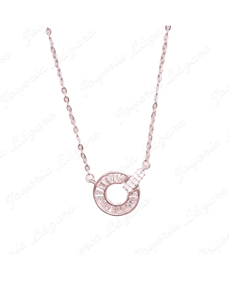 GARGANTILLA PLATA MOTIVO CIRCULO DISEÑO CIRCO BAGUETTE CARRIL                                       