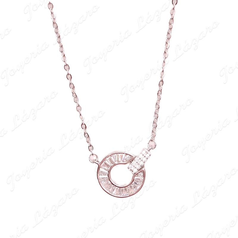 GARGANTILLA PLATA MOTIVO CIRCULO DISEÑO CIRCO BAGUETTE CARRIL                                       