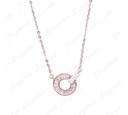 GARGANTILLA PLATA MOTIVO CIRCULO DISEÑO CIRCO BAGUETTE CARRIL                                       