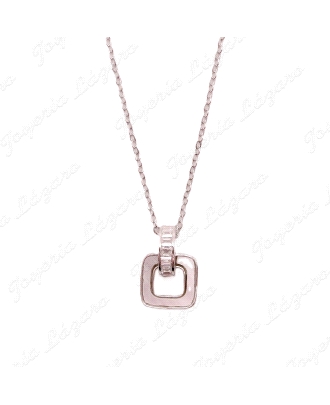 GARGANTILLA PLATA  CUADRADO NACAR                                                                   