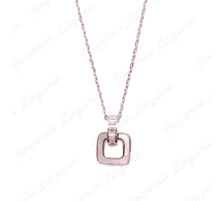 GARGANTILLA PLATA  CUADRADO NACAR                                                                   