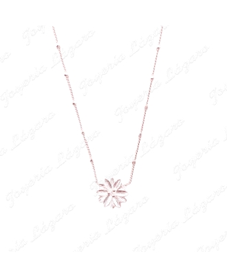 GARGANTILLA PLATA CADENA BOILITAS+ FLOR MATE                                                        