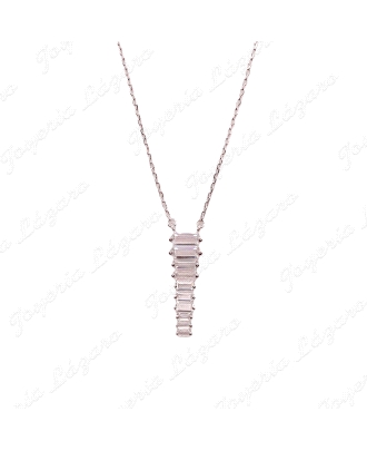 GARGANTILLA PLATA MOTIVO CIRCO BAGUETTE EN ESCALERA VERTICAL                                        