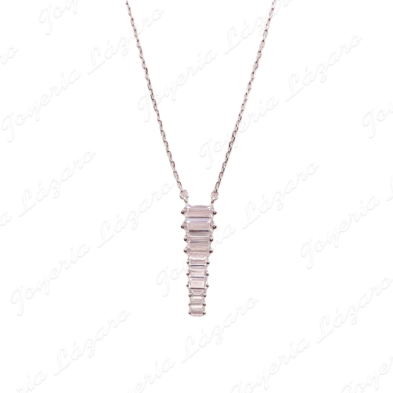 GARGANTILLA PLATA MOTIVO CIRCO BAGUETTE EN ESCALERA VERTICAL                                        