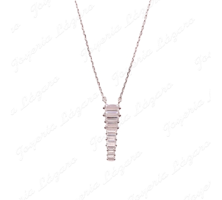 GARGANTILLA PLATA MOTIVO CIRCO BAGUETTE EN ESCALERA VERTICAL                                        