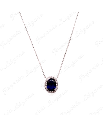 GARGANTILLA PLATA ROSETON CIRCO ZAFIRO 4 GARRAS +CERCO MICROCIRCO                                   