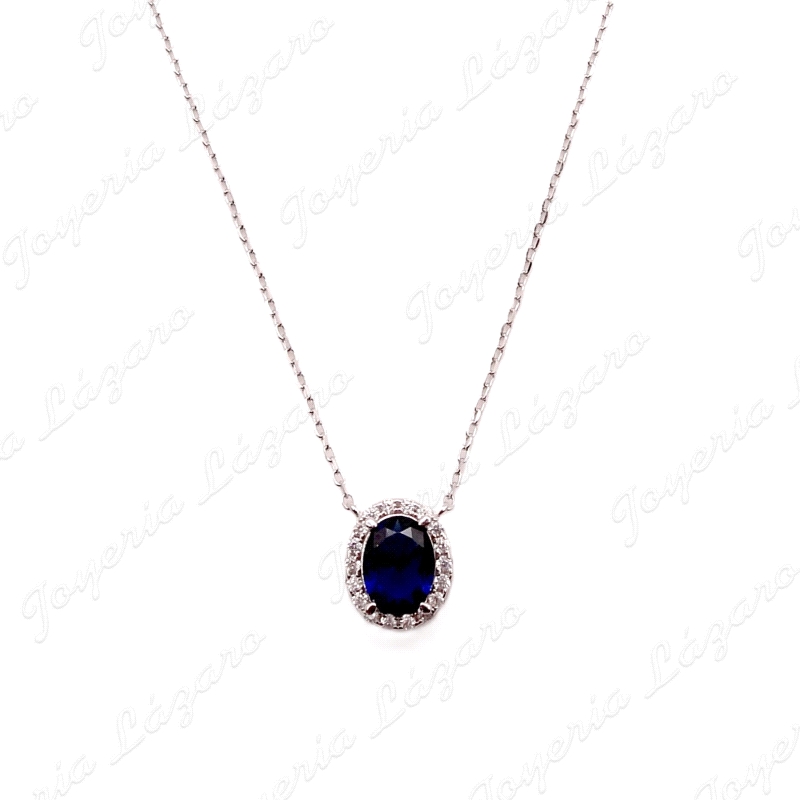 GARGANTILLA PLATA ROSETON CIRCO ZAFIRO 4 GARRAS +CERCO MICROCIRCO                                   