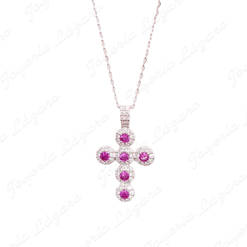 GARGANTILLA PLATA CRUZ MICROENGASTE+CIRCO ROJAS                                                     