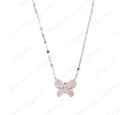 GARGANTILLA PLATA MARIPOSA MICROENGASTE+CADENA FANTASIA                                             