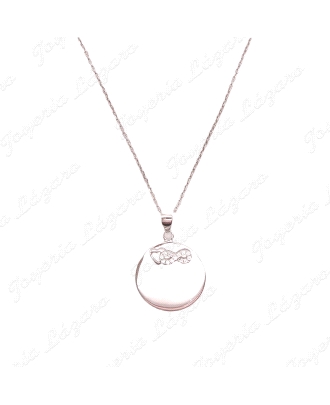 GARGANTILLA PLATA CHAPA DISCO RECONDO BRILLO+INFINITO MICROCIRCO                                    