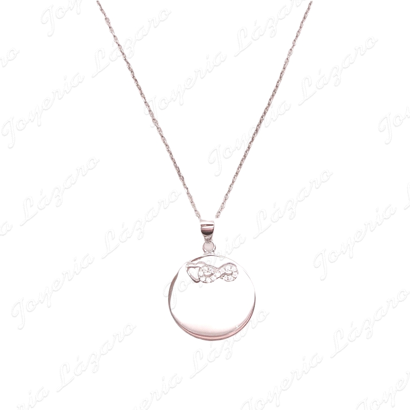 GARGANTILLA PLATA CHAPA DISCO RECONDO BRILLO+INFINITO MICROCIRCO                                    