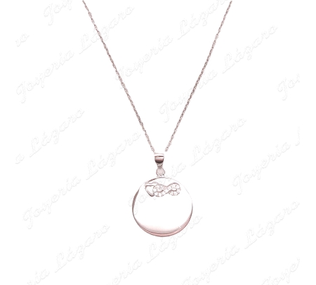 GARGANTILLA PLATA CHAPA DISCO RECONDO BRILLO+INFINITO MICROCIRCO                                    