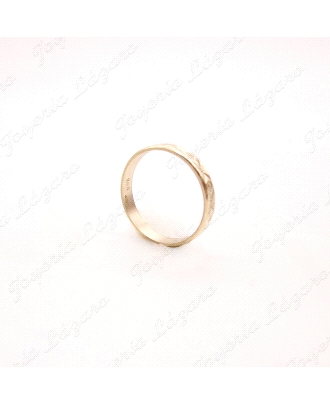 ALIANZA ORO 18KT OCASION 3MM TALLADO X Y CIRCULO                      