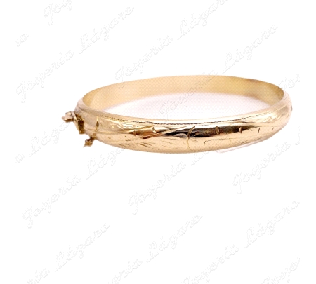 PULSERA 1/2 CAÑA ORO 18KT SEMINUEVA OVAL 8MM 62X57 INT.+CAD. SEGURIDAD                              