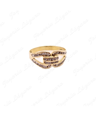 SORTIJA ORO 18KT OCASION CIRCONITAS EN CARRIL