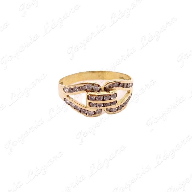 SORTIJA ORO 18KT OCASION CIRCONITAS EN CARRIL