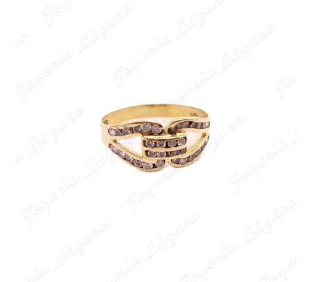 SORTIJA ORO 18KT OCASION CIRCONITAS EN CARRIL