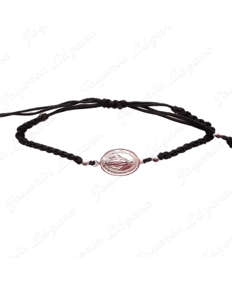 PULSERA PLATA MACRAME VIRGEN DE LOS MILAGROS                                                        