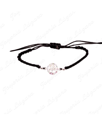 PULSERA PLATAMACRAME ARBOL VIDA CIRCOS COLORES                                                      