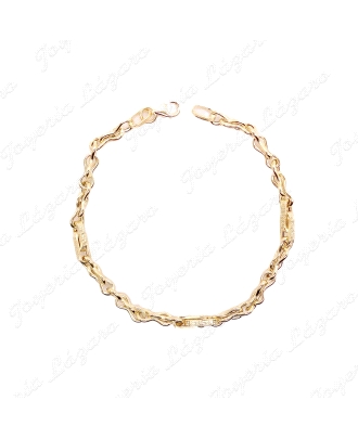 PULSERA ORO 18 KTS ESLAB OCHOS ENLAZADOS+3 DE GRECAS                                                