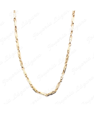 CADENA 60 CM. ORO 18 KTS ESLAB. CHAPAS ENLAZADOS GRECA                                              