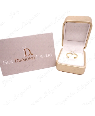 SOLITARIO ORO 18 KTS NEW DIAMOND JEWELRY 1+14 BTES