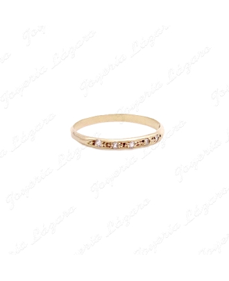 SORTIJA ORO 18KT OCASION 2MM CIRCONITAS 1/2 ALIANZA