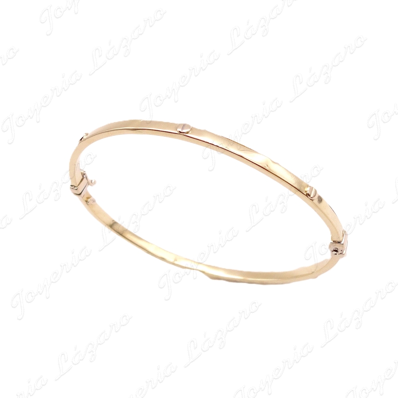 PULSERA 1/2 CAÑA ORO 18KT OCASION MOTIVOS TORNILLOS TABLA 3X2MM OVAL60                              