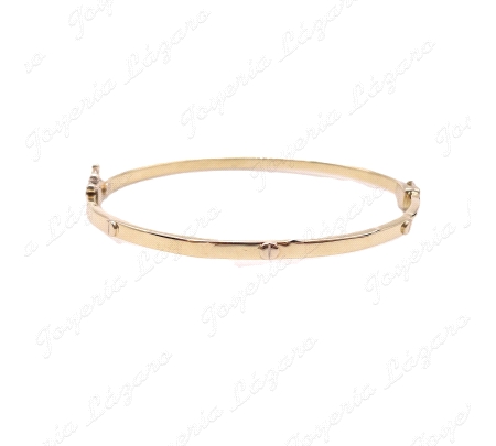 PULSERA 1/2 CAÑA ORO 18KT OCASION MOTIVOS TORNILLOS TABLA 3X2MM OVAL60